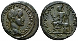 Moesia, Marcianopolis Gordian III, 238-244 Bronze circa 238-244, Æ 21mm., 10.26g. Laureate, draped and cuirassed bust r. Rev. Athena enthroned l., hol...