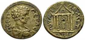 Bithynia, Juliopolis Geta Caesar, 198-209 Bronze circa 198-209, Æ 26mm., 11.39g. Π CЄΠ ΓЄTACK Bare-headed, draped and cuirassed bust r. Rev. IOVΛIOΠOΛ...