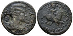 Mysia, Hadrianothera Julia Domna, wife of Septimius Severus Bronze circa 193-211, Æ 26.5mm., 12.30g. Draped bust r.; c/m: small head. Rev. Youth (Cara...