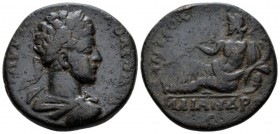 Caria, Antioch ad Maeandrum Commodus, 177-192 Bronze circa 177-180, Æ 28mm., 14.65g. Laureate, draped and cuirassed bust r. Rev. River-god Maeandros r...