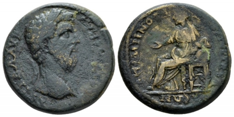 Lydia, Tabala Lucius Verus, 161-169 Bronze circa 161-169, Æ 23mm., 10.07g. Laure...