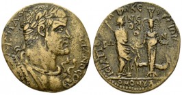 Phrygia, Hierapolis Homonoia issue with Ephesus Valerian I, 253-260 Bronze circa 253-260, Æ 31.5mm., 12.43g. Laureate, draped and cuirassed bust r. Re...