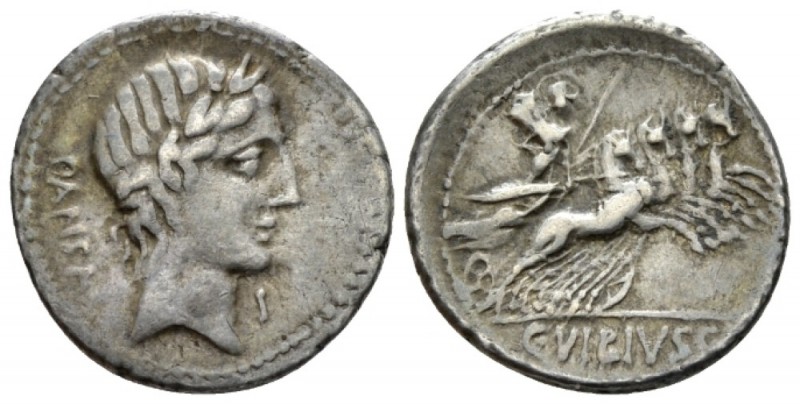 C. Vibius C.f. Pansa. Denarius circa 90, AR 19.5mm., 3.84g. PANSA Laureate head ...