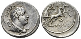 Faustus Cornelius Sulla. Denarius 56, AR 19.5mm., 3.79g. FEELIX Diademed male bust r. (Hercules), wearing lion's skin. Rev. Diana in prancing biga r.,...
