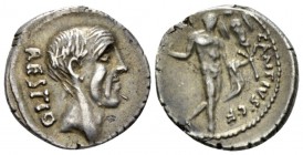 C. Antius C.f. Restio. Denarius 47, AR 18mm., 3.4g. RESTIO Head of C. Antius Restio r. Rev. C·ANTIVS·C·F Hercules walking r., with cloak over l., arm ...