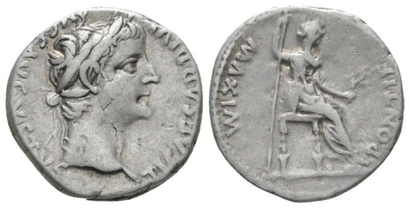 Tiberius, 14-37 Denarius Lugdunum circa 14-37, AR 18mm., 3.70g. Tiberius, 14-37....