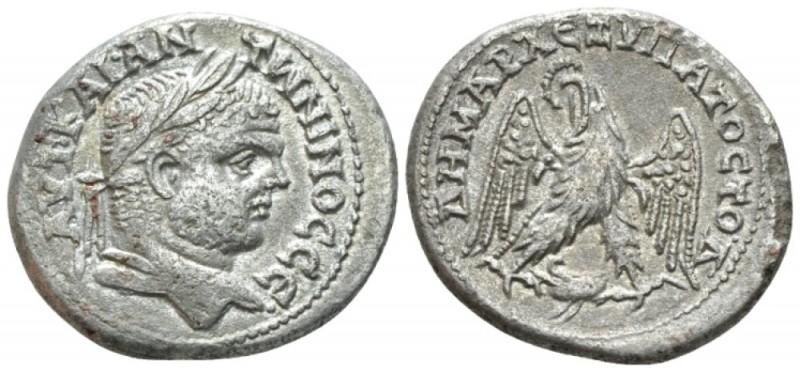 Caracalla, 198-217 Tetradrachm Uncertain in Cyprus circa 215-217, AR 27mm., 11.9...