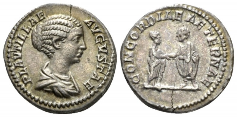 Plautilla, wife of Caracalla Denarius circa 202-205, AR 18mm., 3.29g. Draped bus...