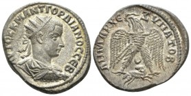 Gordian III, 238-244 Tetradrachm Antioch circa 241-244, AR 26.5mm., 11.67g. Laureate, draped, and cuirassed bust right / Eagle standing facing, head a...