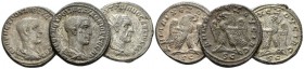 Herennius Etruscus, 251 Lot of 3 Tetradrachms circa 251, AR 26.3mm., 38.22g. Lot of 3 Tetradrachms: T. Decius and H. Etruscus (2).

Very Fine.