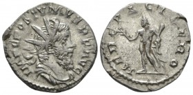 Postumus, 259-268 Antoninianus Colonia circa 261, billon 22.3mm., 3.40g. Radiate, draped and cuirassed bust r. Rev. Hercules standing l., holding club...