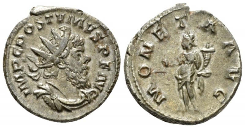 Postumus, 259-268 Antonianus circa 263-265, billon 21.1mm., 4.50g. Radiate, drap...