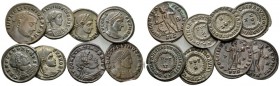 Licinius, Constantine I and Crispus. Large lot of 8 Folles IV cent., Æ 17mm., 25.05g. Lot of 8 Folles: including Licinius, Constantine I and Crispus....