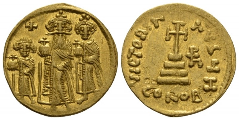 Heraclius, 610-641, with colleagues from January 613. Solidus Constantinople 632...