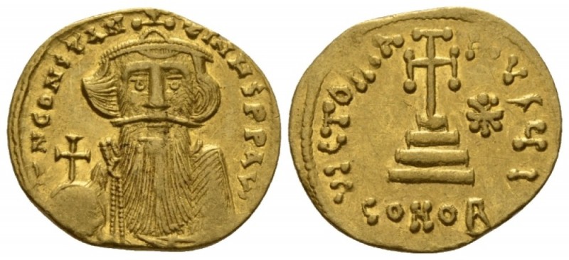 Constans II, 641 – 678, with colleagues from 654. Solidus of 23 siliquae 651-654...