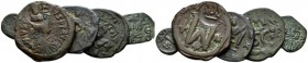 Lot of five coins. Lot of five coins. Syracuse unless stated. V-VI Cent, Æ -mm., -g. Phocas, decanummium year III Catania. Spahr 23. Sear 691. Heracli...
