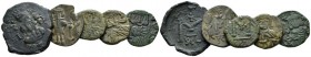 Lot of five coins. Lot of five coins. Syracuse unless stated. V-VI cent., Æ -mm., -g. Constans II, follis year 11. Spahr 118bis*. Sear 1103; Constans ...