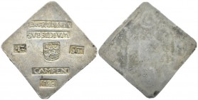 Low Countries. Campen., Besieged by the States-General, 1578. Necessity Taler of 42 stuiver July 1578, AR 47.1X46.1mm., 29.08g. Civic gate; above, EXT...