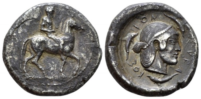 Sicily, Syracuse Didrachm Syracuse circa 480, AR 21.5mm., 8.15g. Rider on pacing...