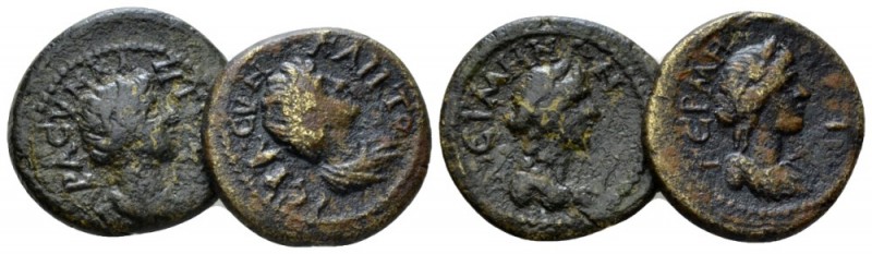 Mysia, Germe Pseudo-autonomous issues, Lot of 2 bronzes circa 100-130, Æ 17mm., ...