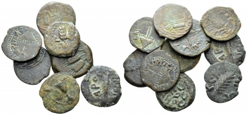 Judaea, Uncertain Lot of 10 Bronzes I cent., Æ 18mm., 21.81g. Lot of 10 Bronzes....