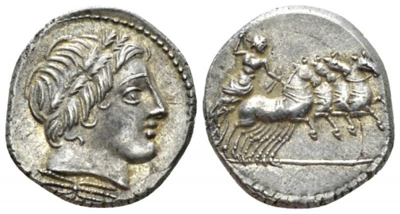 Gar, Ogul, Ver. Denarius 86, AR 18mm., 3.42g. Laureate head of Apollo r.; below ...