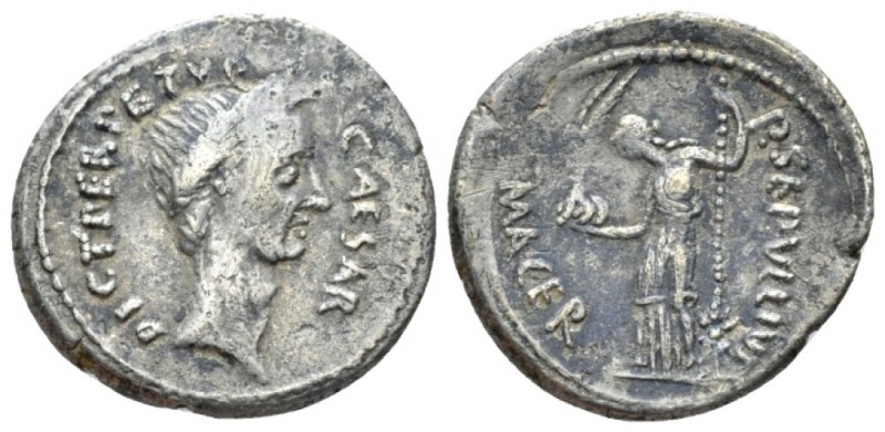 Iulius Caesar and P. Sepullius Macer. Denarius 44, AR 19.5mm., 3.70g. CAESAR – D...