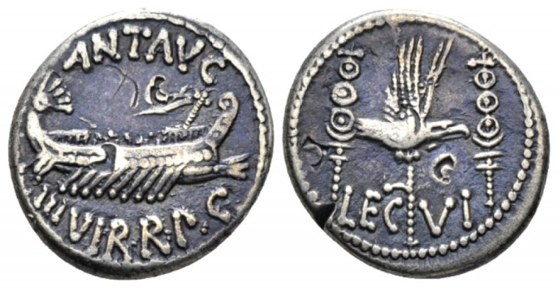 Marcus Antonius. Denarius mint moving with M. Antony 32-31, AR 16.5mm., 3.77g. A...