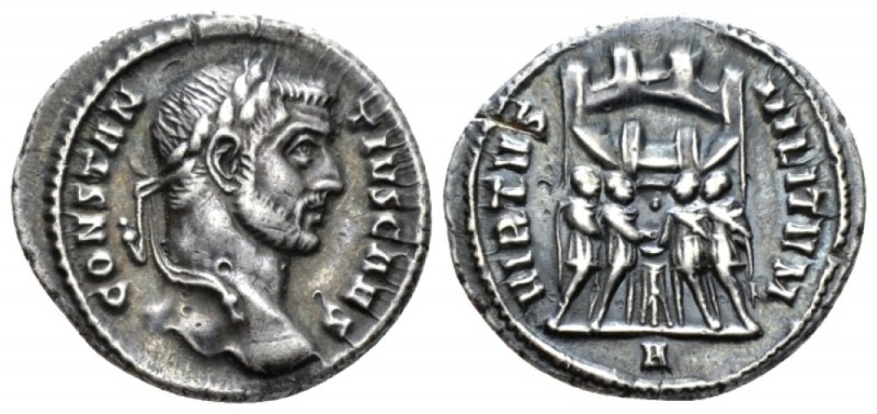 Constantius I Caesar, 293 – 305. Argenteus circa 295-297, AR 18mm., 2.88g. Laure...