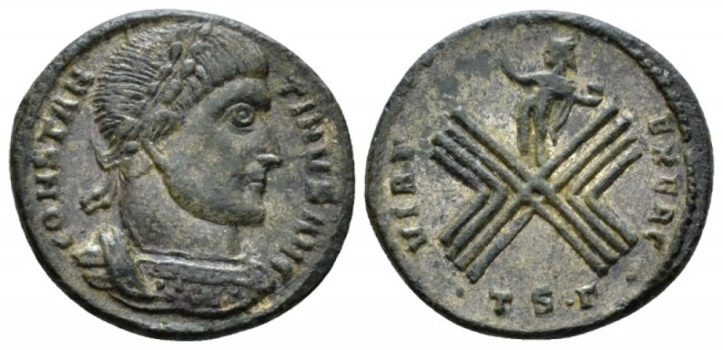 Constantine I, 307-337 Follis Thessalonica circa 319, Æ 18mm., 2.89g. Laureate a...