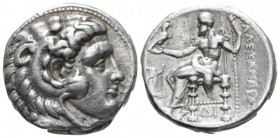 Kingdom of Macedon, Alexander III, 336 – 323 and posthumous issue uncertain mint in Greece Tetradrachm circa 310-275, AR 24mm., 17.06g. Head of Herakl...