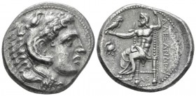 Kingdom of Macedon, Philip III Arridaeus, 323-317 Pella Tetradrachm circa 323-318, AR 29mm., 16.84g. Head of Herakles r., wearing lion skin. Rev. Zeus...
