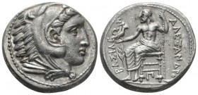 Kingdom of Macedon, Philip III Arridaeus, 323-317 Amphilopis Tetradrachm circa 318-317, AR 26mm., 16.80g. Head of Herakles r., wearing lion skin. Rev....