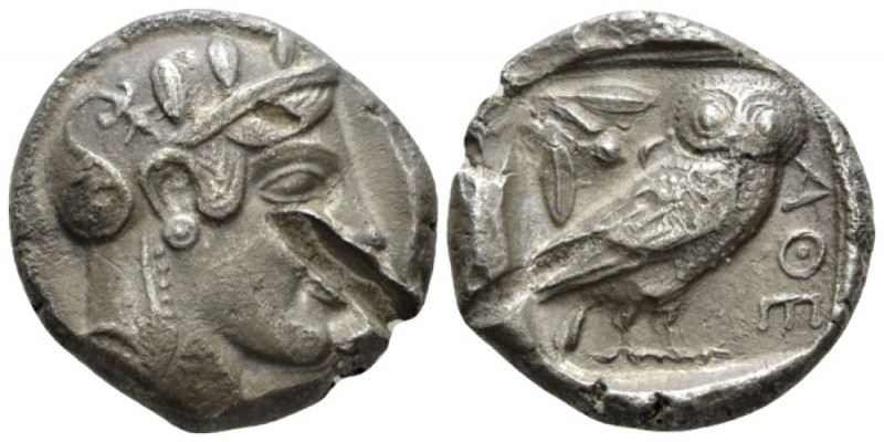 Attica, Athens Tetradrachm circa 455-450, AR 25mm., 16.65g. Head of Athena r., w...