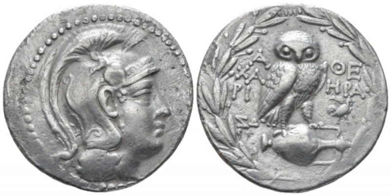 Attica, Athens New style tetradrachm circa 146-145 BC, AR 33mm., 15.88g. Helmete...