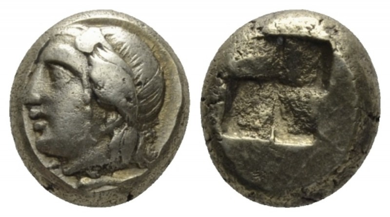 Ionia, Phocaea Hecte circa 477-388, EL 11mm., 2.57g. Head of Io l., with small h...
