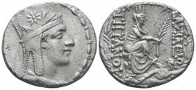 Armenia, Tigranes II 'the Great', 95-56 BC Tigranocerta Tetradrachm circa 80-68, AR 28.5mm., 15.60g. Diademed and draped bust r., wearing tiara decora...