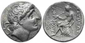 The Seleucid Kings, Antiochus II Theos, 266-246 Seleukeia on the Tigris Tetradrachm circa 266-246, AR 26mm., 16.33g. Diademed head of Antiochus I r. R...