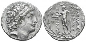 The Seleucid Kings, Antiochus VIII Epiphanes, 121-96 BC Ake Tetradrachm circa 121-113, AR 28mm., 15.33g. Diademed head r. Rev. Zeus Ouranios standing ...