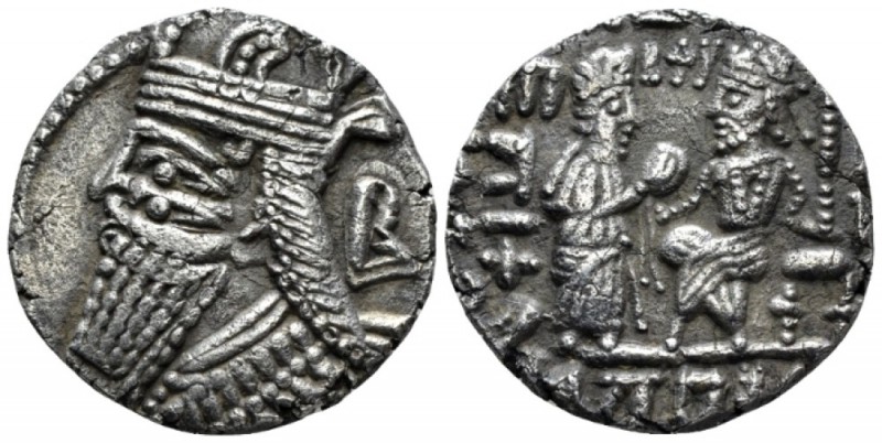 Parthia, Vologases IV, 147-191. Seleucia Tetradrachm circa 183, AR 28mm., 13.23g...