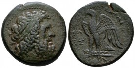 The Ptolemies, Ptolemy I Soter, 305-282. Alexandria Bronze circa 295-292, Æ 28mm., 15.86g. Laureate head of Zeus r. Rev. Eagle with spread wings stand...