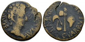 Hispania, Carthago Nova Octavian as Augustus, 27 BC – 14 AD As circa, Æ 26.6mm., 9.45g. AVGVSTVS DIVI F Laureate head r. Rev. C VAR RVF SEX IVL POL II...