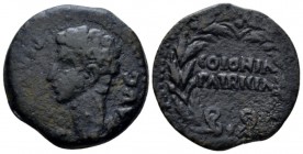 Hispania, Corduba Octavian as Augustus, 27 BC – 14 AD As circa 27 BC - 14 AD, Æ 24.5mm., 8.55g. Bare head l. Rev. COLONIA/PATRICIA in two lines within...