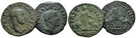 Moesia, Viminacium Trebonianus Gallus, 251-253 Lot of 2 Bronzes circa 251-253, Æ 26.5mm., 20.22g. Lot of 2 bronzes.

Green patina, About Very Fine....
