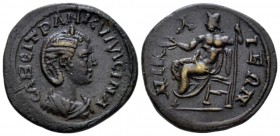 Bithynia, Nicaea Tranquillina, wife of Gordian III Diassaria circa 241-244, Æ 24.8mm., 6.97g. Draped bust r., wearing stephane. Rev. Zeus seated l. ho...