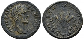 Phrygia, Apamea Antoninus Pius, 138-161 Bronze circa 139-144, Æ 24.9mm., 8.10g. Laureate head r. Rev. Sheaf of four ears of corn. SNG Cop. 213. RPC On...
