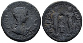Pamphilia, Perge Tranquillina, wife of Gordian III Bronze circa 238-244, Æ 26.7mm., 11.68g. Draped bust of Tranquillina r.; behind, crescent. Rev. ΠEΡ...