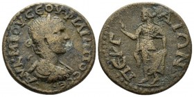 Pamphilia, Perge Philip II, 247-249 Bronze circa 247-249, Æ 25mm., 11.34g. Laureate, draped, and cuirassed bust r. Rev. Elpis advancing l., holding fl...