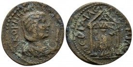 Pamphilia, Perge Salonina, wife of Gallienus Bronze circa 253-268, Æ 28.9mm., 10.80g. Diademed and draped bust r. set on crescent. Rev. Cult figure of...