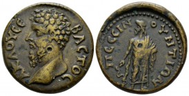 Galatia, Pessinus Lucius Verus, 161-169 Bronze circa 161-169, Æ 30.1mm., 19.39g. Bare head l. Rev. Asclepius standing, facing, head, l., holding serpe...